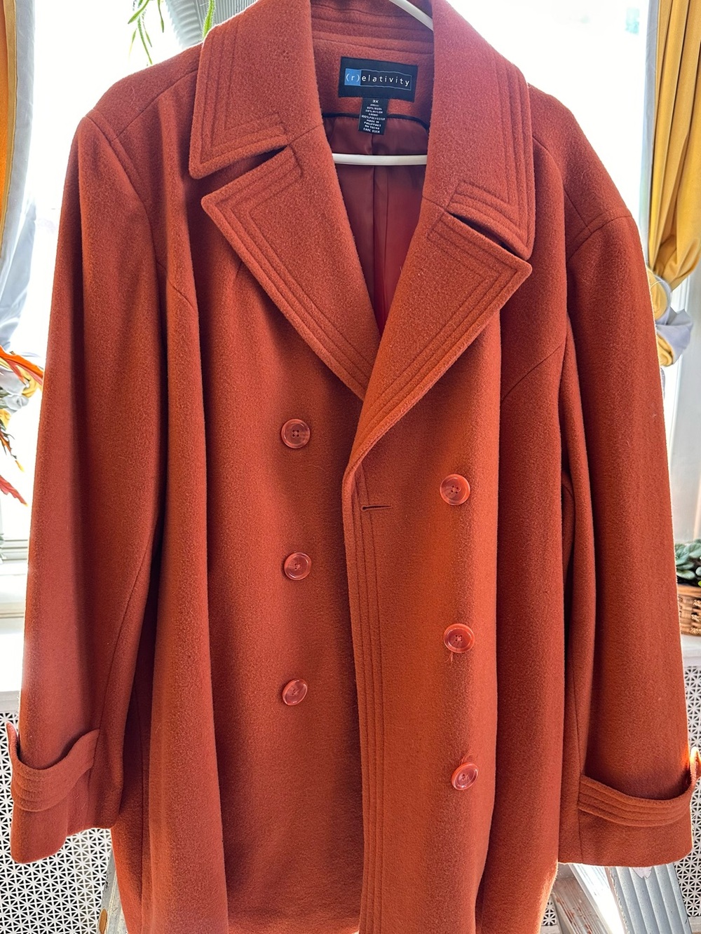 Relativity Wool Coat in Vibrant Orange